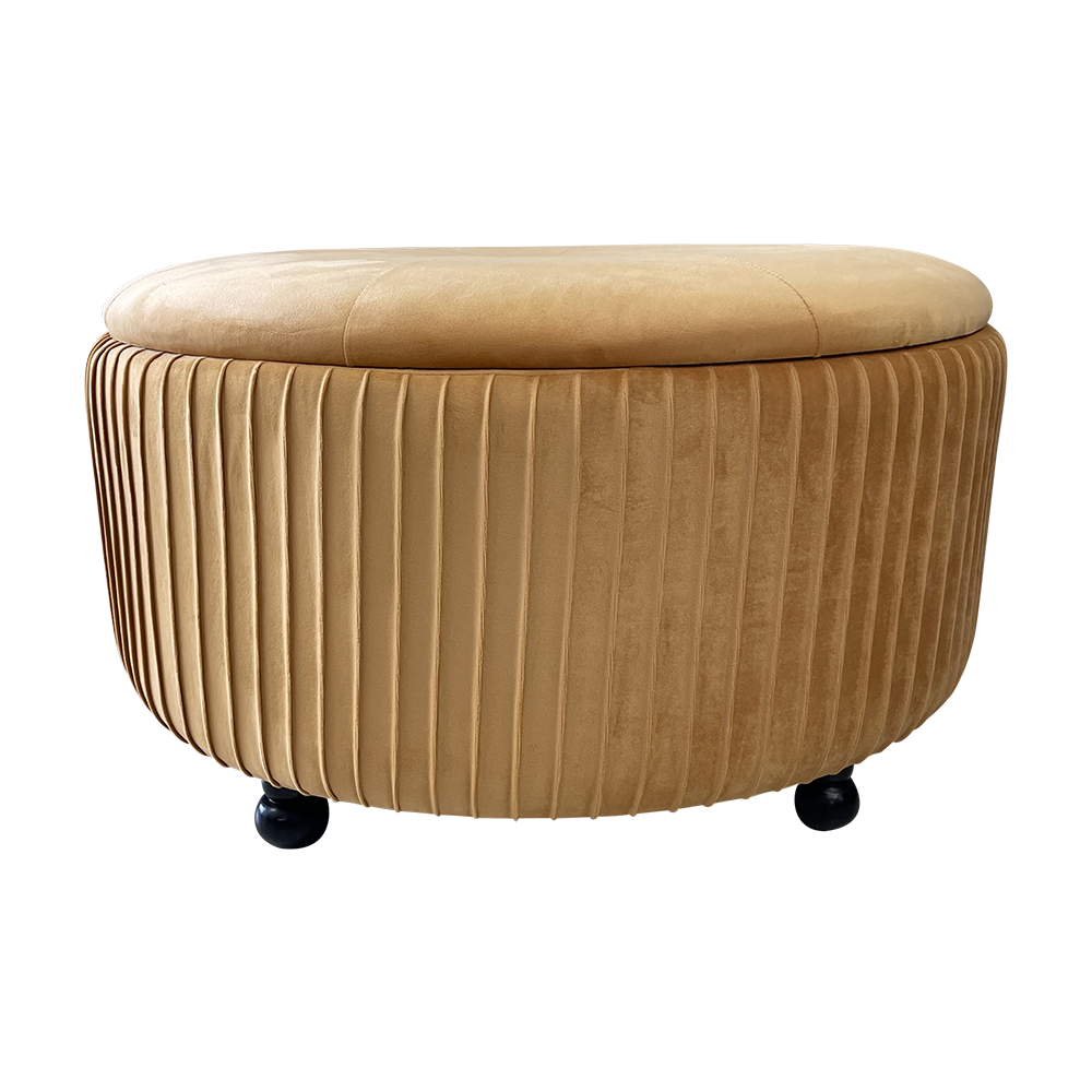 Gold clearance velvet ottoman