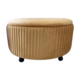 Round Storage Ottoman - Gold Velvet