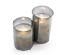 MOVING WICK GLASS CANDLE SILVER - MEDIUM 125MM