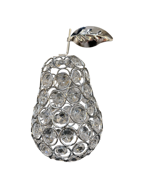 17.5cmh silver bling pear