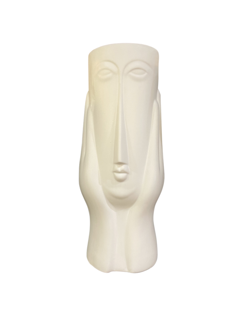 White large hands to face vase
