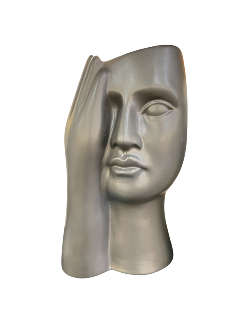 Black Hand Over Eye Vase