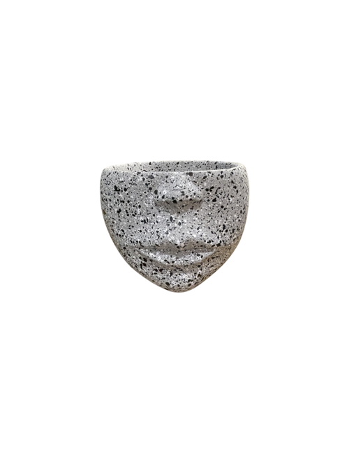Large Cement Look Half Face Vase