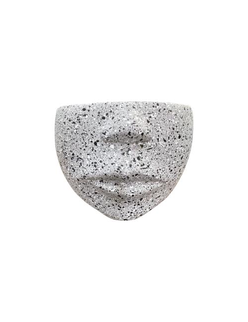 SMALL CEMENT LOOK HALF FACE VASE