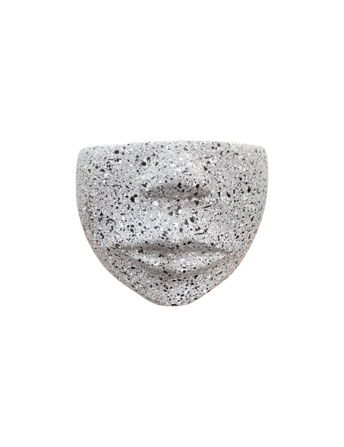 SMALL CEMENT LOOK HALF FACE VASE