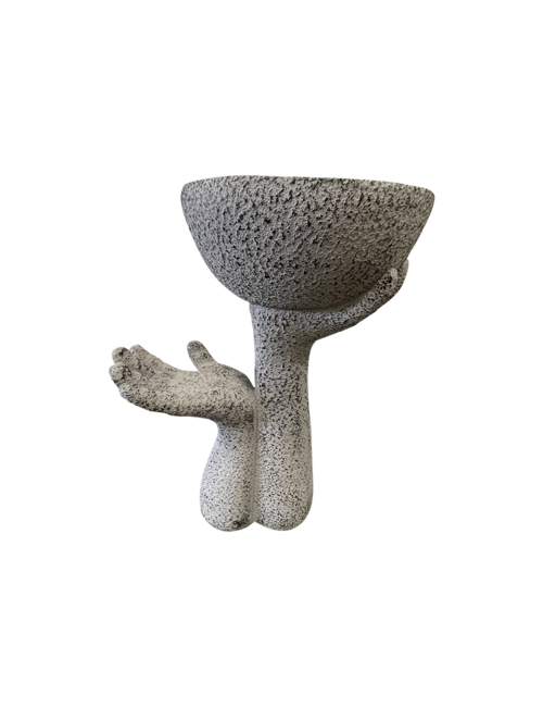 Small Cement Look Hand And Pot