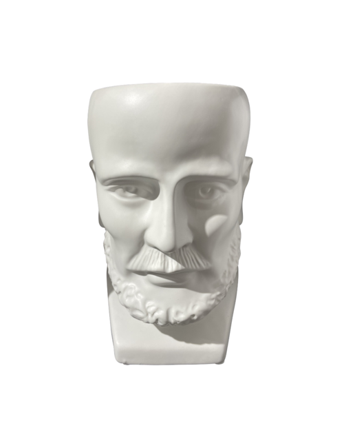 White bearded man vase