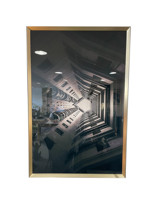80Cm X 120Cm Black And White Skyscraper In Black/Silver Frame
