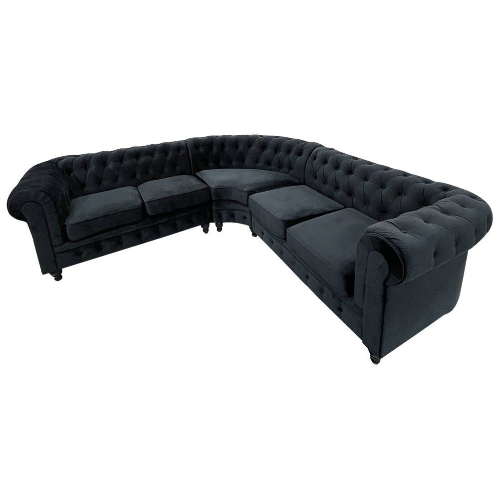 Black corner chesterfield sofa discount