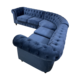 Dark Blue Velvet Chesterfield Corner Suite (5 Seat)