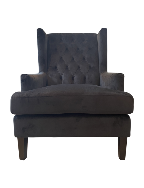 HUDSON ARMCHAIR IN BLACK VELVET