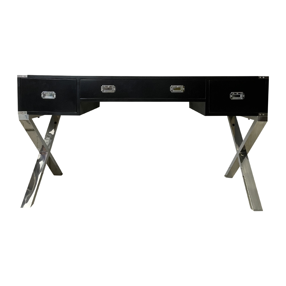 Atlas Black 3 Drawer Desk FurnitureHome Office Affordable Luxury