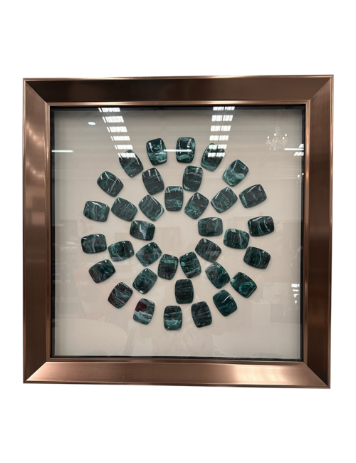 Rectangular Green Marble Shards In Box Art