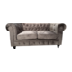 VELVET CHESTERFIELD 2 SEAT - DARK GREY