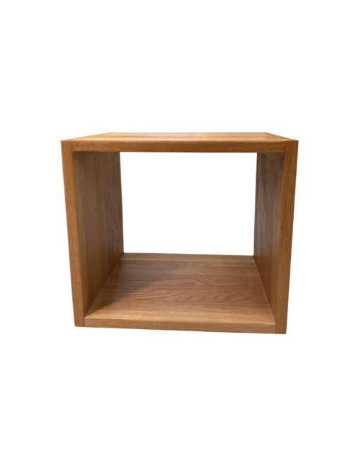 Cube oak side table