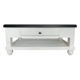 Black top white leg coffee table