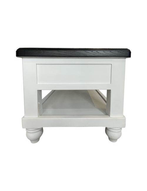 Black top white leg coffee table FurnitureLiving Room Furniture