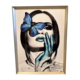 65CM X 85CM BLUE BUTTERFLY AND FINGERS IN BLACK/SILVER FRAME
