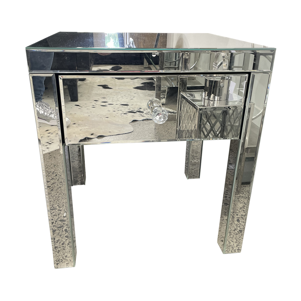 1 DRAWER MIRRORRED SIDE TABLE FurnitureBedroom Furniture