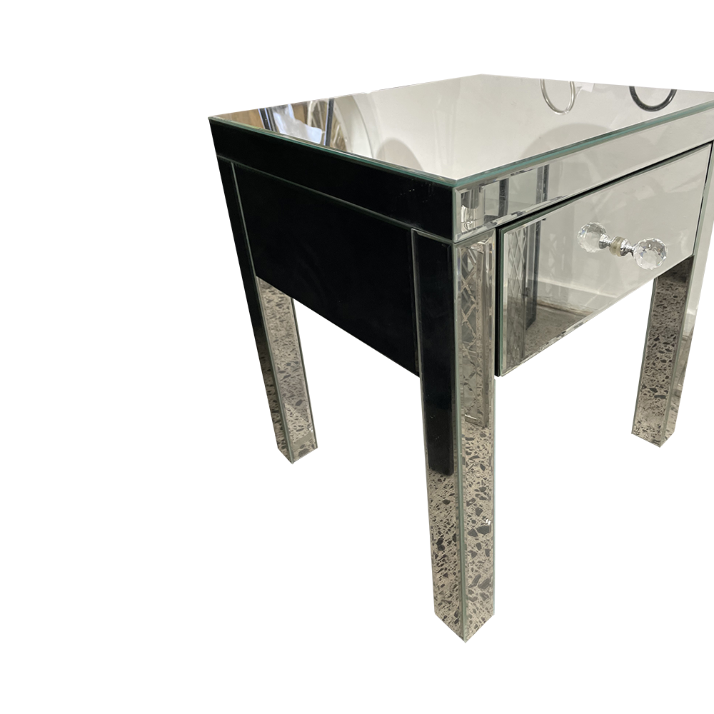 1 DRAWER MIRRORRED SIDE TABLE FurnitureBedroom Furniture