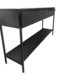 140cml Black Oak veneer black metal console