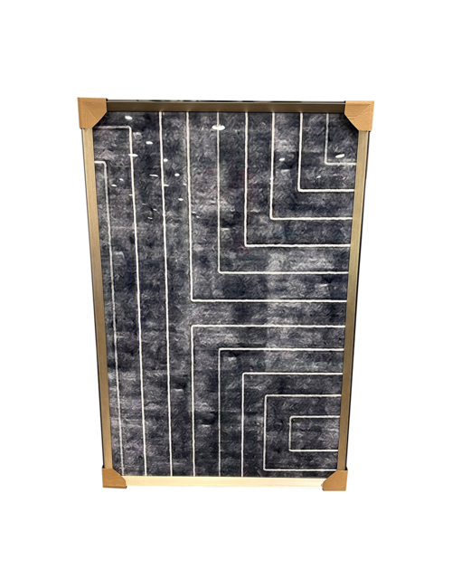 80Cm X 120Cm Squared Inlay In Black/Silver Frame