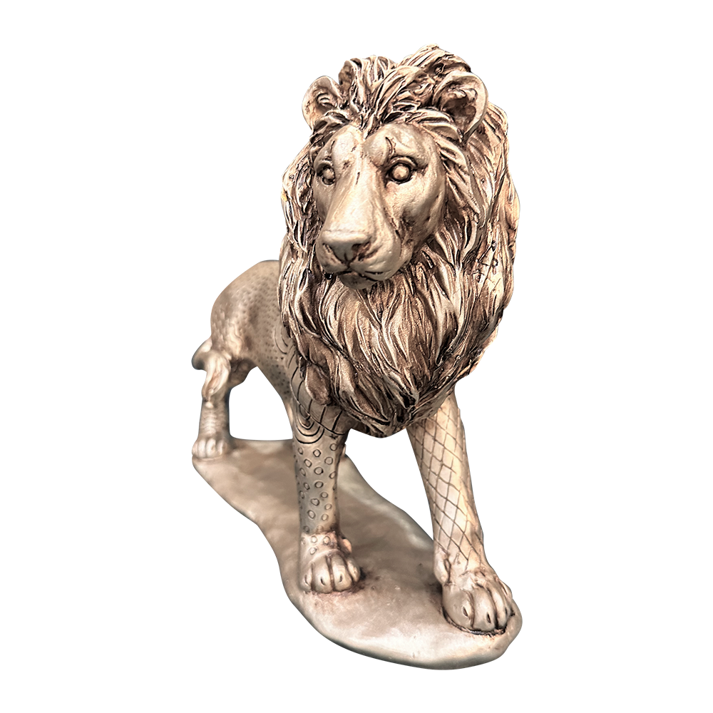 Aged Silver Walking Lion Decor Home Decor Affordable Luxury 13028