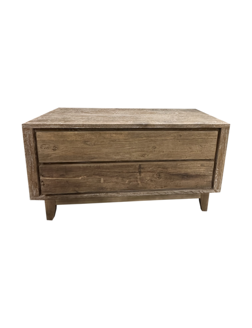 120cml 2 drawer solid wood coffee table