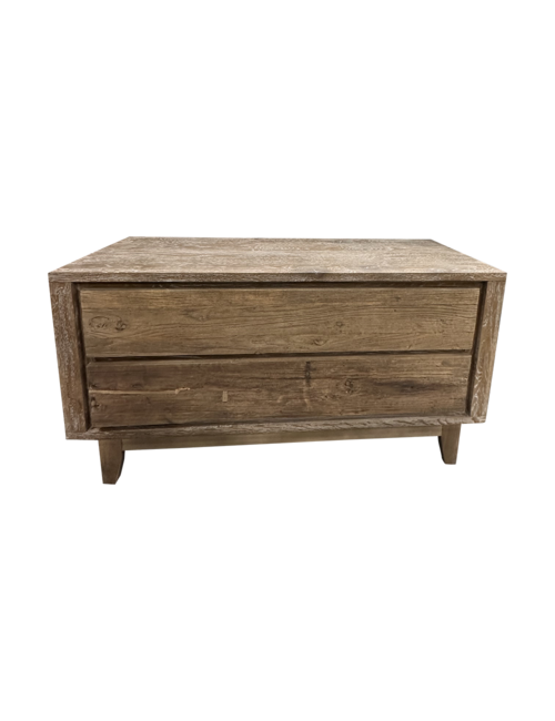 120cml 2 drawer solid wood coffee table