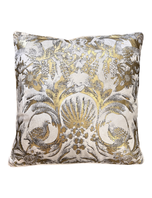 Ivory/gold 50cmsq cushion 