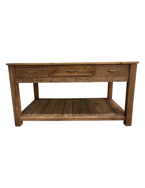 Solid Wood 3 Drawer Console