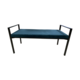 Black Metal Framed Ottoman - Teal Velvet