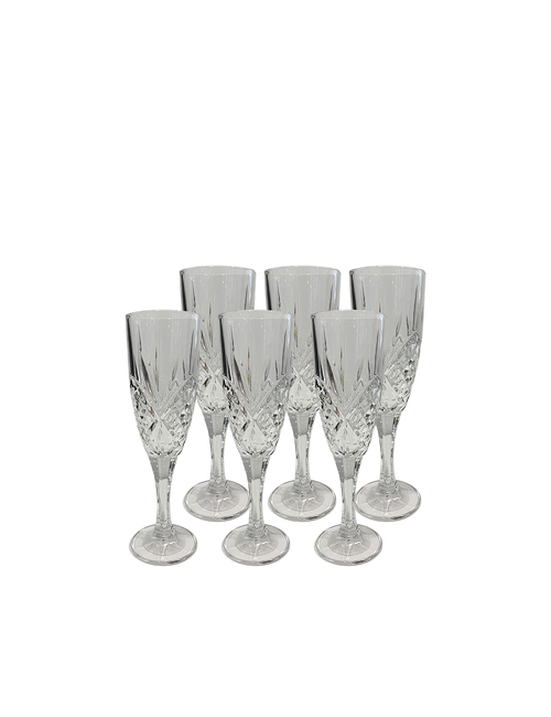 Set 6 Classic Cut Champagne Flutes