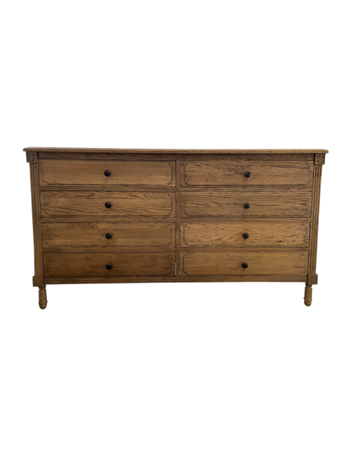 Natural wood 8 drawer chest