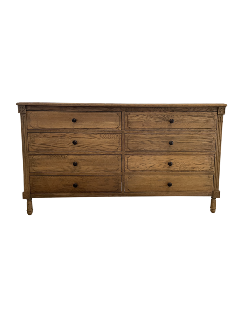 Natural wood 8 drawer chest