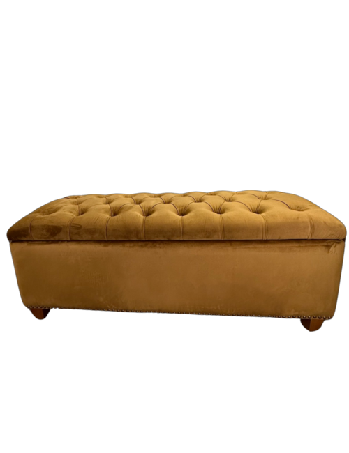 Elyse Copper/Gold Velvet Storage Ottoman