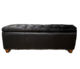 Elyse Black Velvet Storage Ottoman