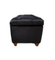 Elyse Black Velvet Storage Ottoman