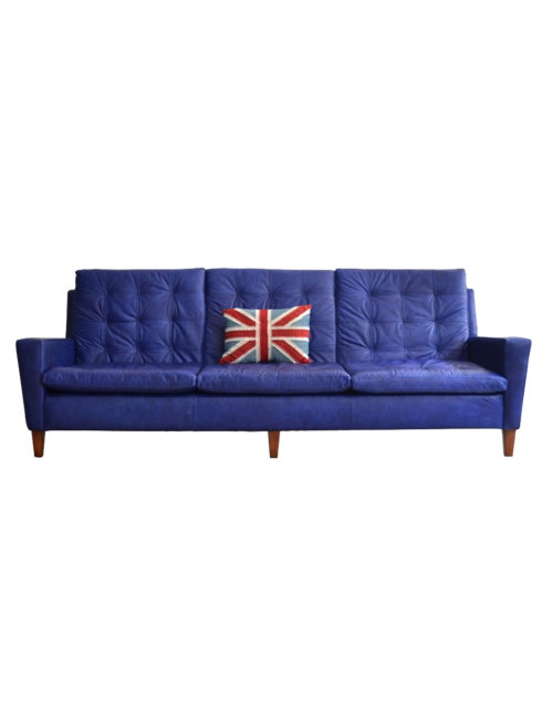 Blue leather Bugatti  sofa
