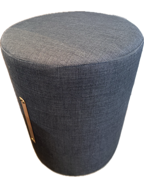 40cmd Blue/grey fabric ottoman