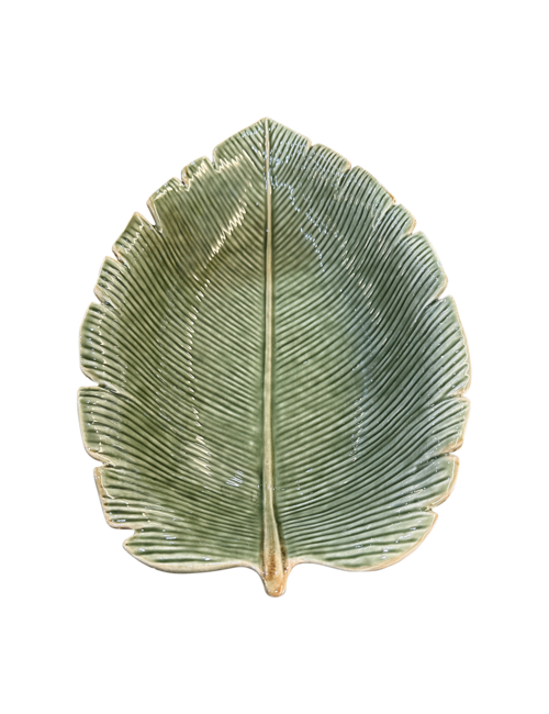 medium green leaf plate