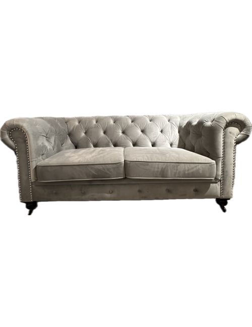 Grey Chesterfield 2 Seat Sofa