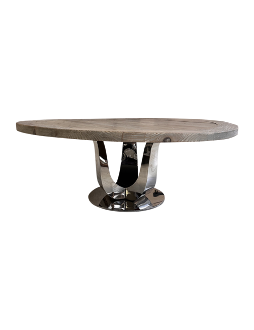 Recycled Elm And Stainless Steel Coffee Table