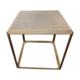 Oak+gold metal side table