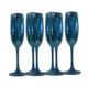 SET6 SOLID BLUE MIRROR CHAMPAGNE GLASSES