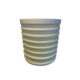 Short White Handcut Ribbed Vase