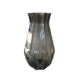 LARGE GREY CLEAR GLASS ANGULAR VASE