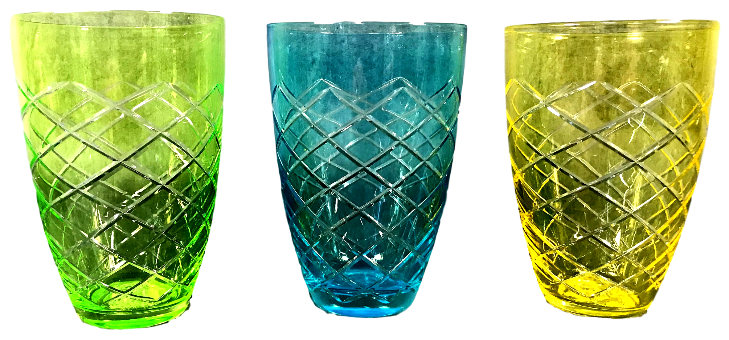 water glasses coloured