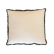Sqaure Ivory Velvet Fringed Cushion