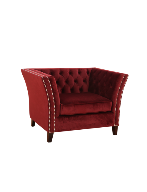 SEBASTION DARK RED 1 SEAT SOFA